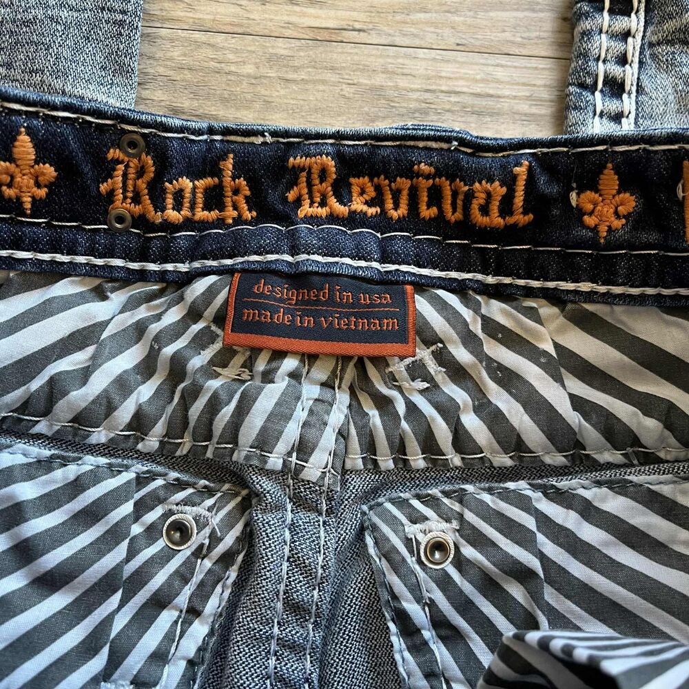 Rock Revival Jeans 26 Adalin Low Rise Ankle Skinny Stretch Jean Blue Grunge $172 - Picture 4 of 11